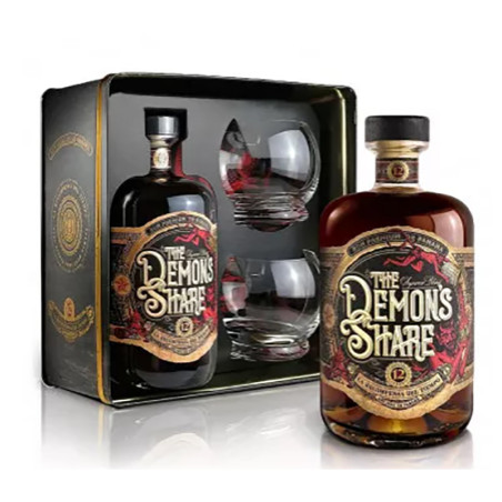 Rum The Demon's Share 12 Anni Glass Pack (Confezione con 2 Bicchieri)